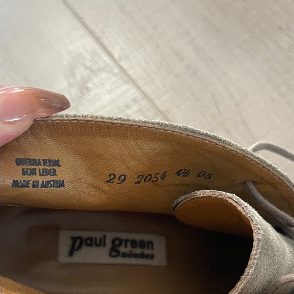 Paul Green Gray Suede Lace-Up Ankle Boots - Picture 3 of 3